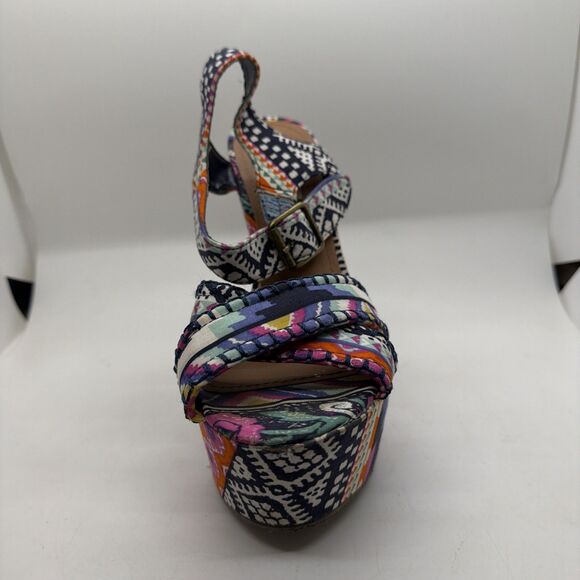 Steve Madden Winonna Wedges Multicolored Platform Sandals Size 8.5M - Picture 10 of 13
